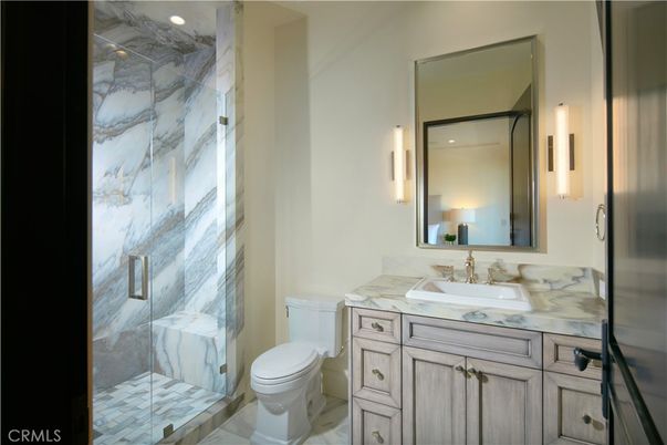 Bathroom, Glass Shower, Interior, Marble, Marble Walls