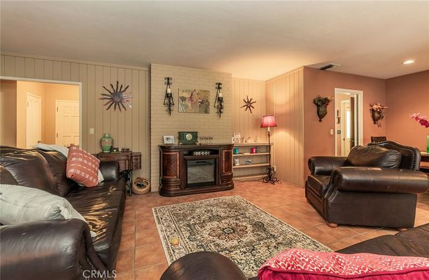 Fireplace, Interior, Recessed Lighting, Stone Walls