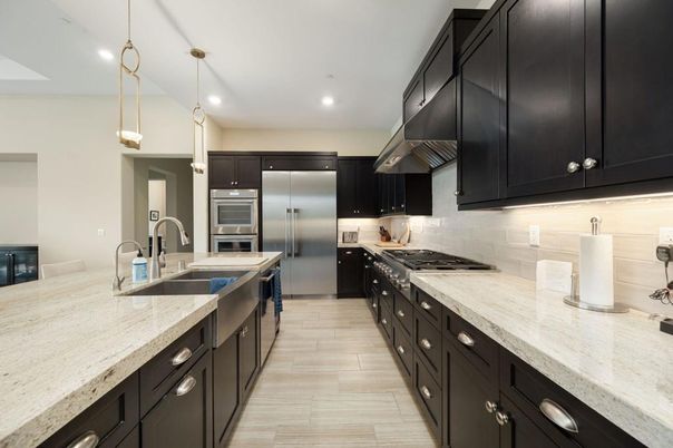 Interior, Kitchen, Pendant Lights, Recessed Lighting, Stainless Steel Appliances
