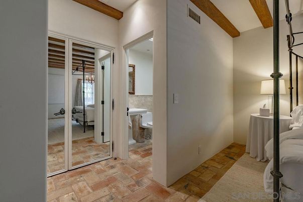 Bathroom, Interior, Wooden Beams