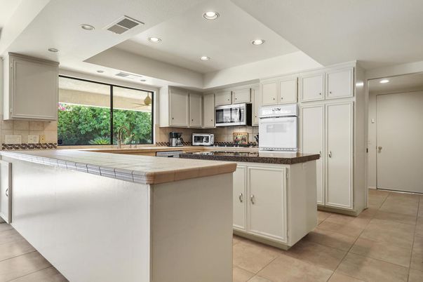 Interior, Kitchen, Recessed Lighting, Tile Countertops