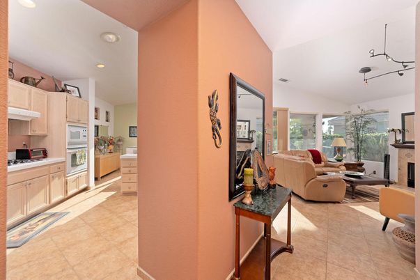 Fireplace, Interior, Kitchen, Living room, Recessed Lighting