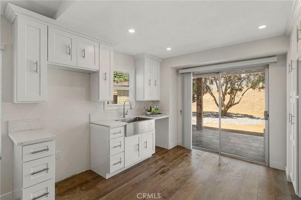 Interior, Kitchen, Recessed Lighting, Wood Texture Flooring