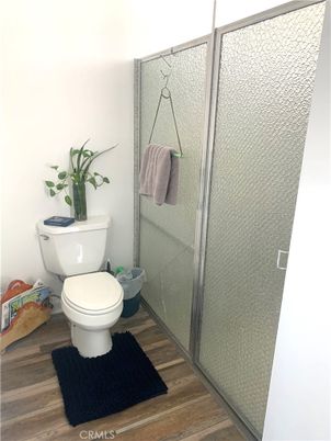 Bathroom, Glass Shower, Interior, Wood Texture Flooring