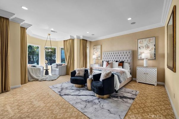 Bedroom, Interior, Pendant Lights, Recessed Lighting