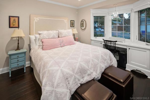 Bedroom, Home Office, Interior, Recessed Lighting, Wood Texture Flooring