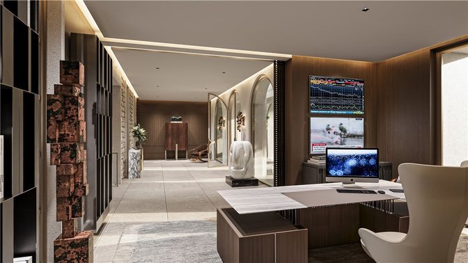 Home Office, Interior, Recessed Lighting