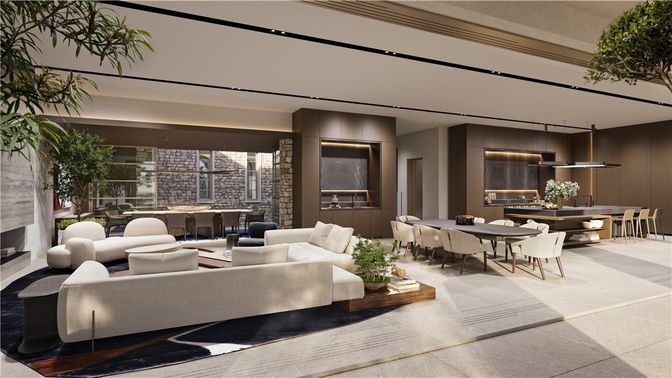 Dining room, Fireplace, Interior, Living room