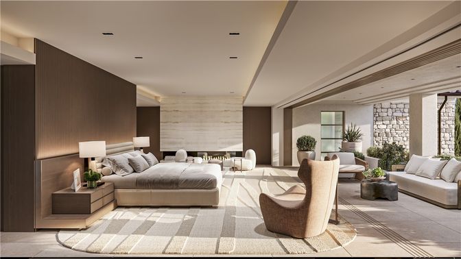 Bedroom, Interior, Living room, Recessed Lighting