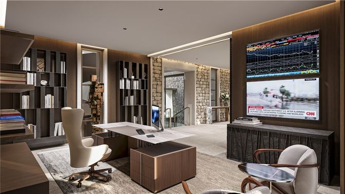 Home Office, Interior, Recessed Lighting