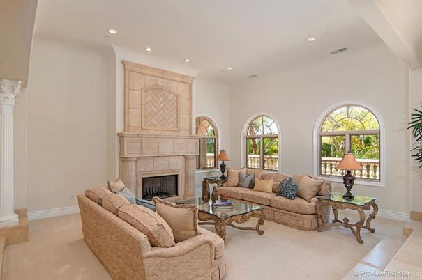 Fireplace, Interior, Living room, Recessed Lighting