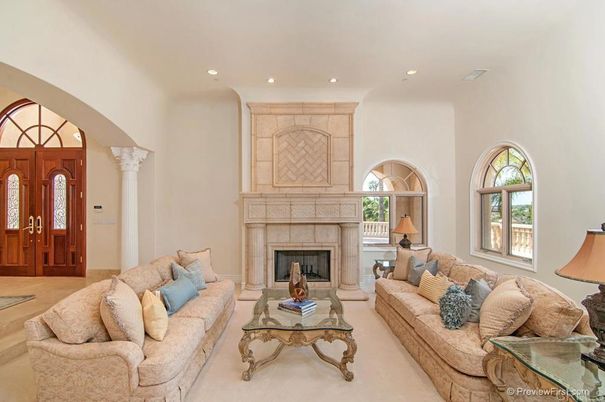 Fireplace, Interior, Living room, Recessed Lighting