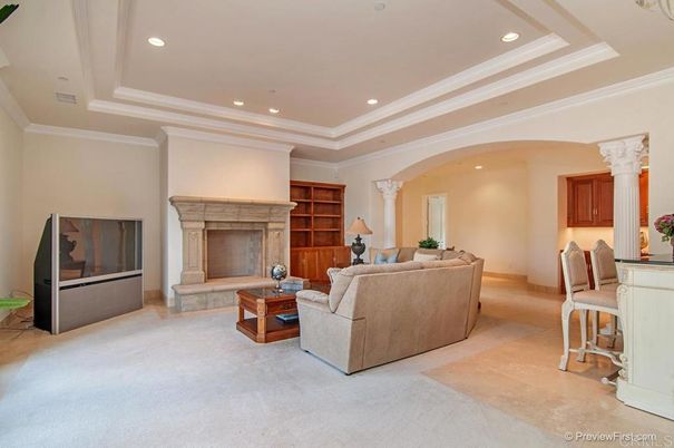 Fireplace, Interior, Living room, Recessed Lighting
