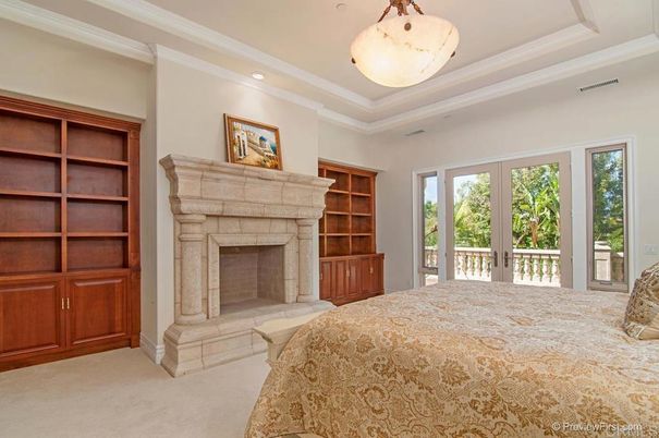 Bedroom, Fireplace, Interior, Pendant Lights, Recessed Lighting