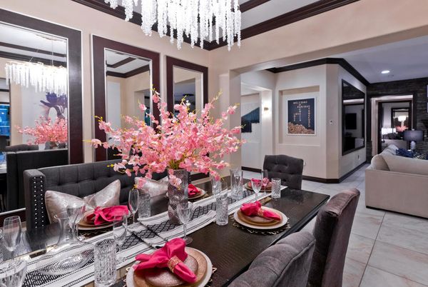 Chandelier, Dining room, Interior, Living room, Recessed Lighting