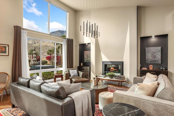 Fireplace, Interior, Living room, Pendant Lights