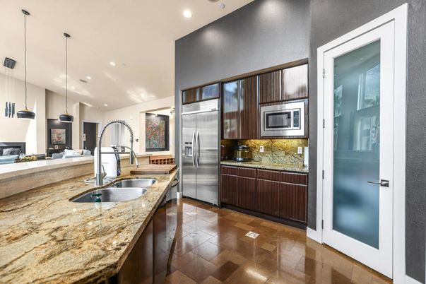 Interior, Kitchen, Pendant Lights, Recessed Lighting, Stainless Steel Appliances