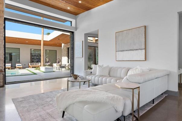 Interior, Living room, Recessed Lighting, Wooden Ceilings