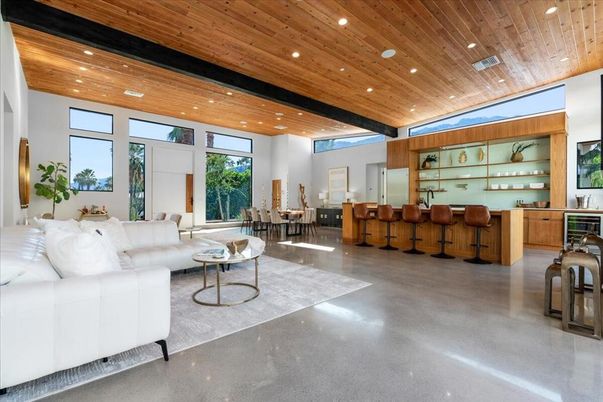 Dining room, Interior, Living room, Recessed Lighting, Wooden Ceilings