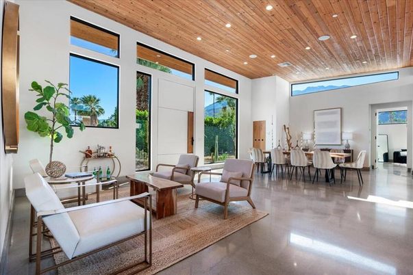 Dining room, Interior, Living room, Recessed Lighting, Wooden Ceilings
