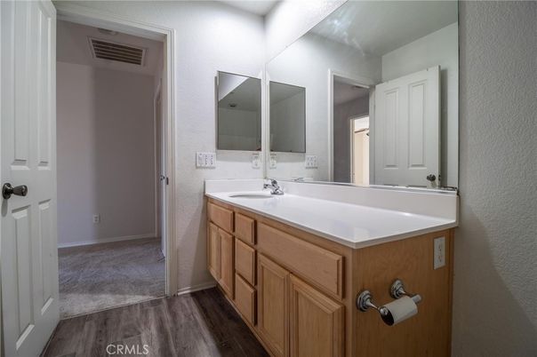 Bathroom, Dual Sink Vanities, Interior, Wood Texture Flooring