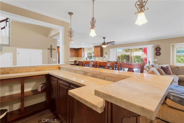Dining room, Interior, Kitchen, Living room, Pendant Lights, Recessed Lighting, Wood Texture Flooring