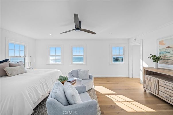 Bedroom, Interior, Recessed Lighting, Water, Wood Texture Flooring