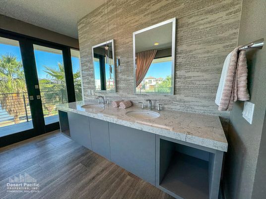 Bathroom, Dual Sink Vanities, Interior, Wood Texture Flooring