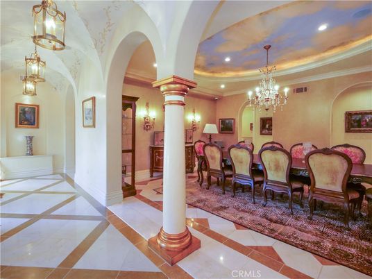 Chandelier, Dining room, Interior, Recessed Lighting
