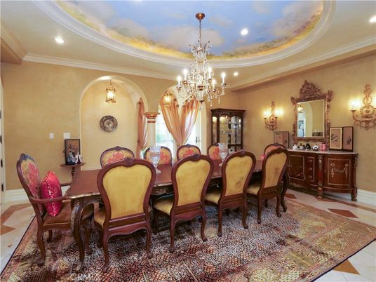 Chandelier, Dining room, Interior, Recessed Lighting