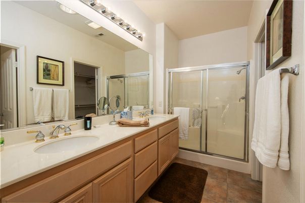 Bathroom, Dual Sink Vanities, Glass Shower, Interior