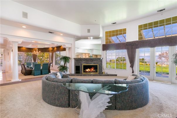 Dining room, Fireplace, Interior, Living room, Recessed Lighting