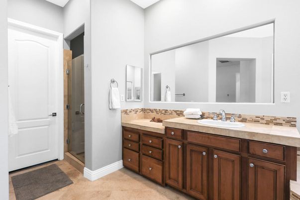 Bathroom, Dual Sink Vanities, Glass Shower, Interior