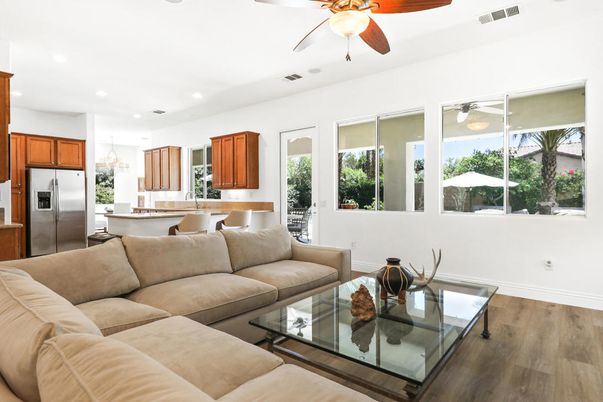 Interior, Kitchen, Living room, Recessed Lighting, Stainless Steel Appliances, Wood Texture Flooring