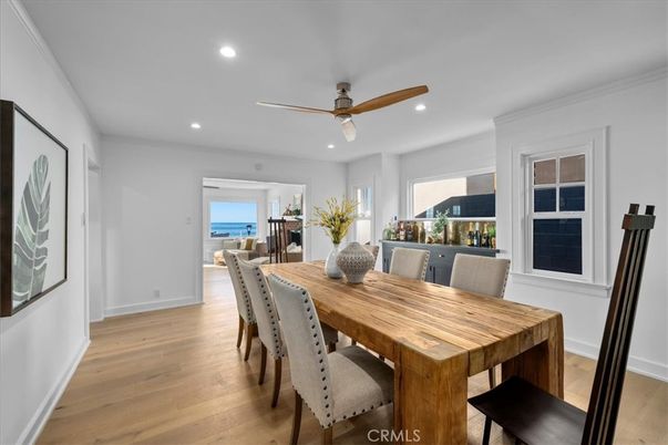 Dining room, Interior, Recessed Lighting, Water, Wood Texture Flooring
