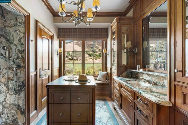 Bathroom, Chandelier, Interior