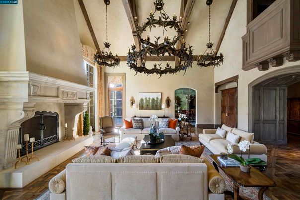 Chandelier, Fireplace, Interior, Living room, Wood Texture Flooring
