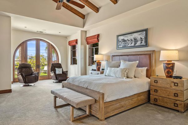 Bedroom, Interior, Recessed Lighting, Wooden Beams