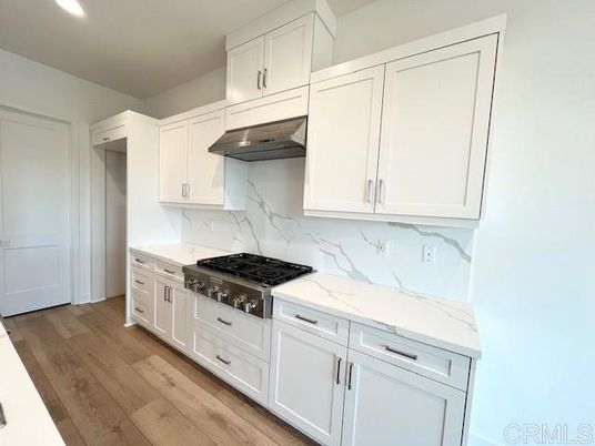 Interior, Kitchen, Marble Walls, Recessed Lighting, Wood Texture Flooring