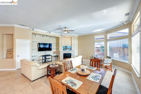 Dining room, Fireplace, Interior, Living room