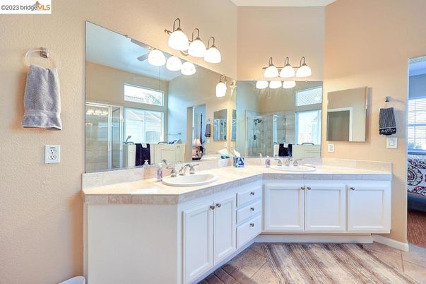 Bathroom, Dual Sink Vanities, Glass Shower, Interior