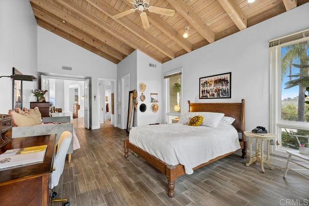 Bedroom, Interior, Recessed Lighting, Wooden Beams, Wooden Ceilings, Wood Texture Flooring