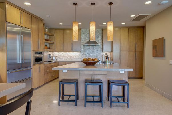 Interior, Kitchen, Pendant Lights, Recessed Lighting, Stainless Steel Appliances