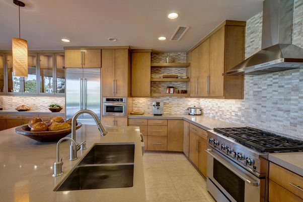 Interior, Kitchen, Pendant Lights, Recessed Lighting, Stainless Steel Appliances