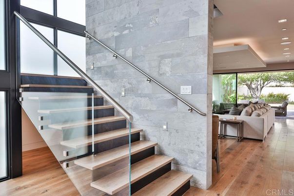 Interior, Living room, Marble Walls, Recessed Lighting, Wood Texture Flooring