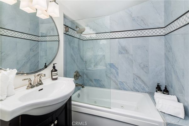 Bathroom, Glass Shower, Interior, Marble Walls