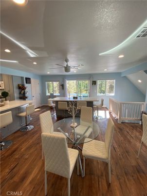 Dining room, Interior, Living room, Recessed Lighting, Wood Texture Flooring