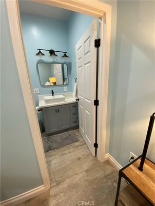 Bathroom, Dual Sink Vanities, Interior, Wood Texture Flooring