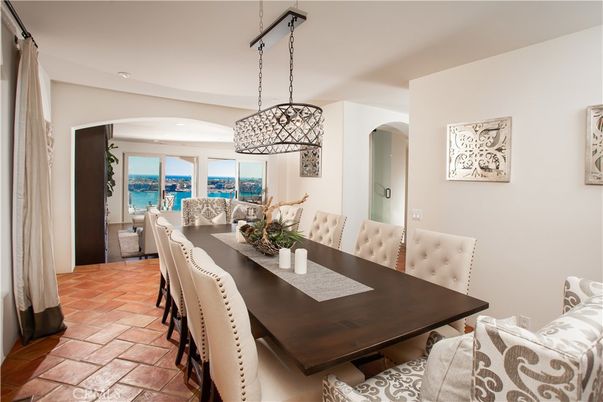 Dining room, Interior, Pendant Lights, Water