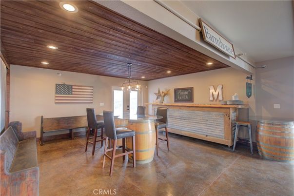 Dining room, Interior, Pendant Lights, Recessed Lighting, Wooden Ceilings